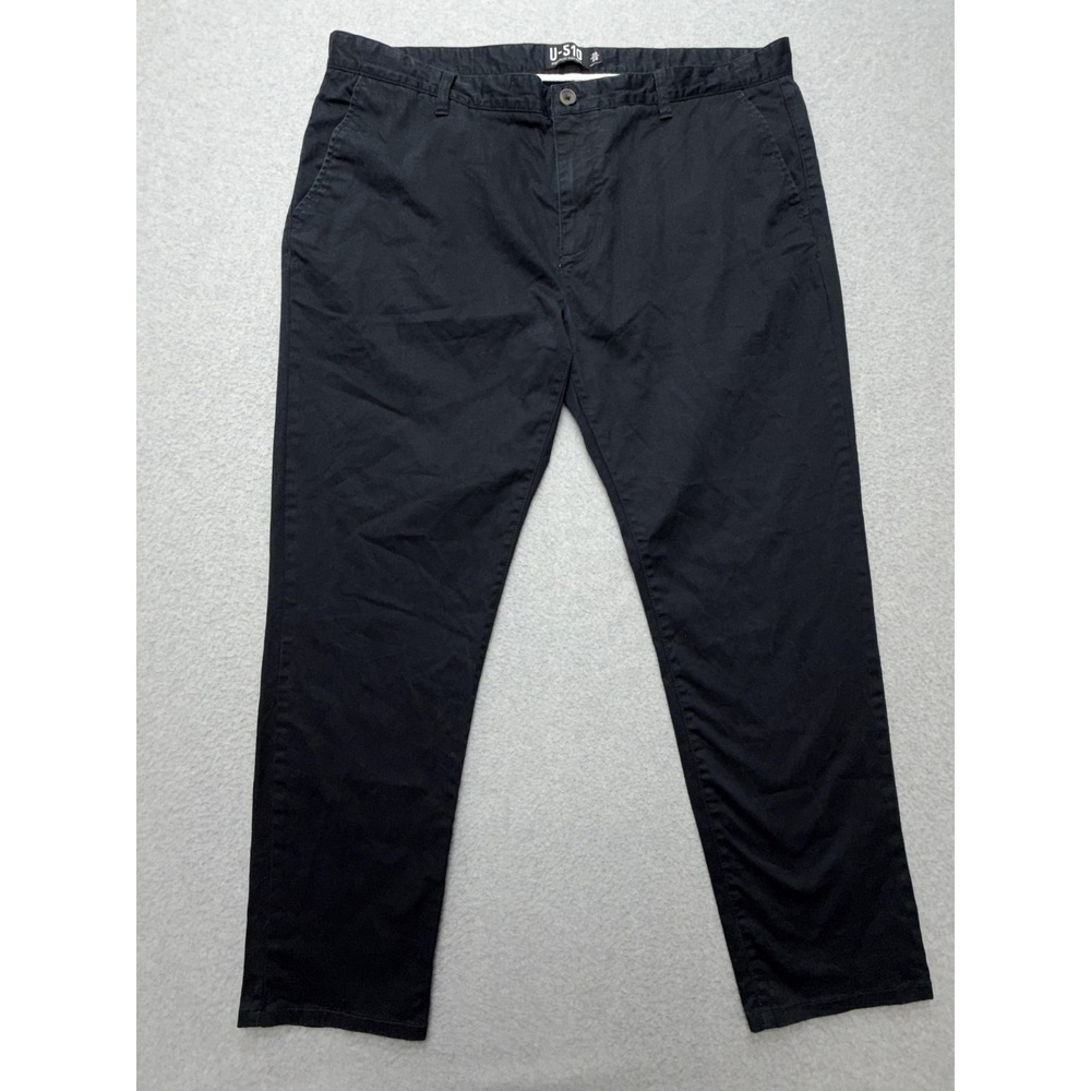 Under 5'10 U510 Chino‎ Pants Mens 38x28 Black Stretch Straight Casual Everyday